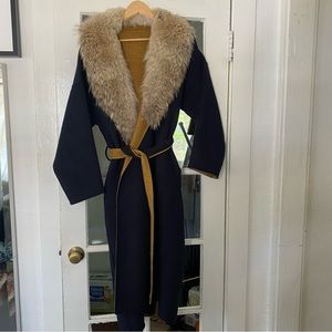 10 Crosby Derek Lam Wool Trench w/ Coyote Fur Collar - Size M
